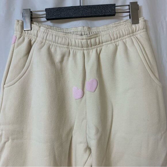 Brunette The Label Heart Joggers Almond Milk XS/S NWT - Picture 2 of 14